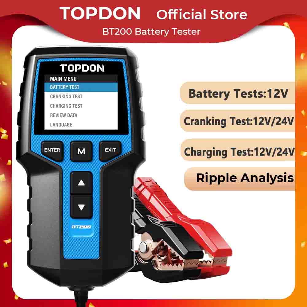 Topdon Tc001 Thermal Camera - TOPDON BT200 ポータブルバッテリーテスター充電クランキングテストツール車 12V 自動車診断バッテリーモニター 100-2000CCA